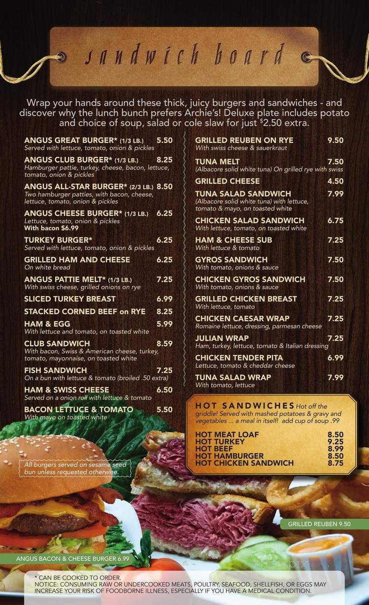 Archie's Family Restaurant - Livonia, MI menu_pic