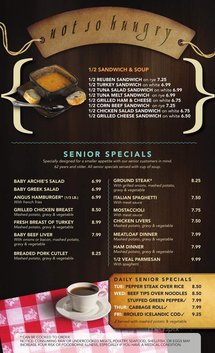 Archie's Family Restaurant - Livonia, MI menu_pic