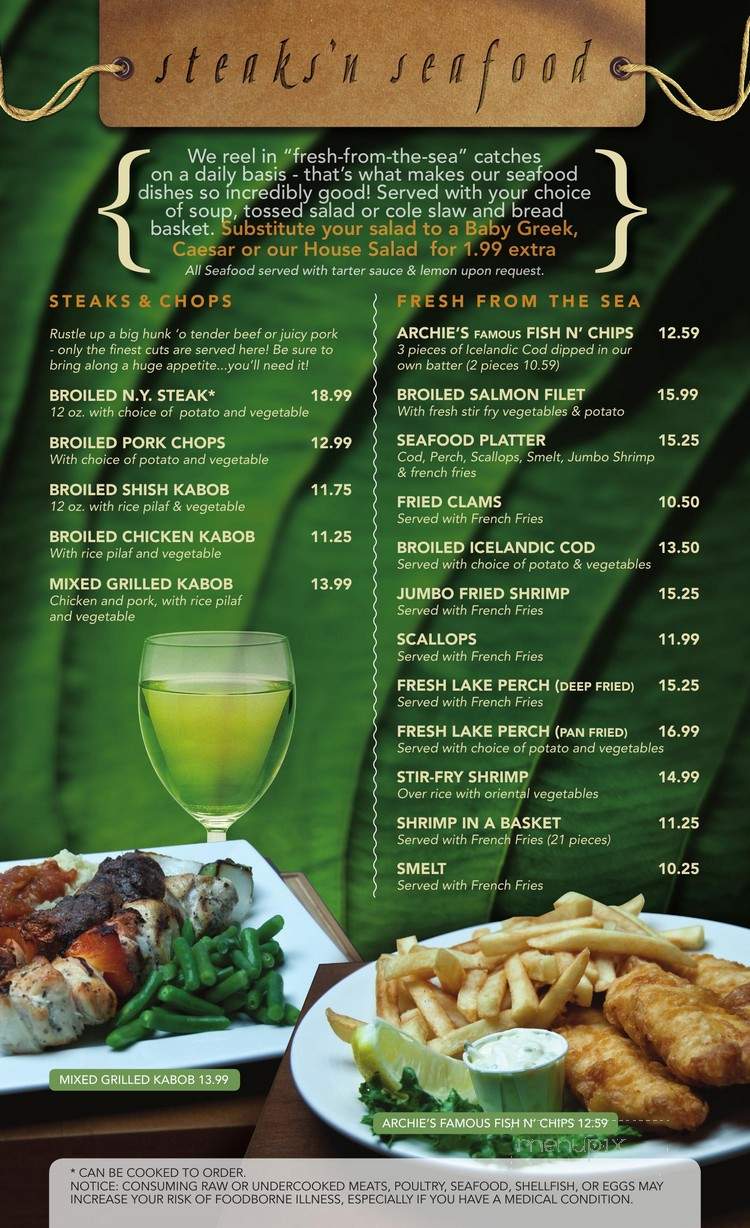 Archie's Family Restaurant - Livonia, MI menu_pic