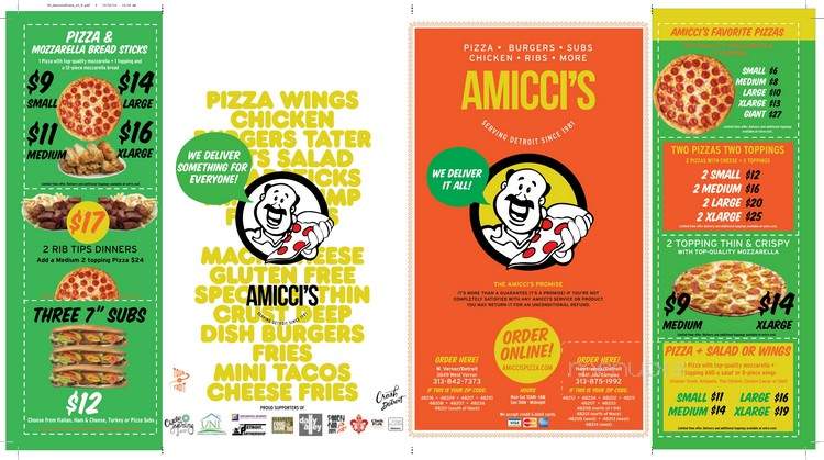 Amicci's Pizza - Hamtramck, MI menu_pic