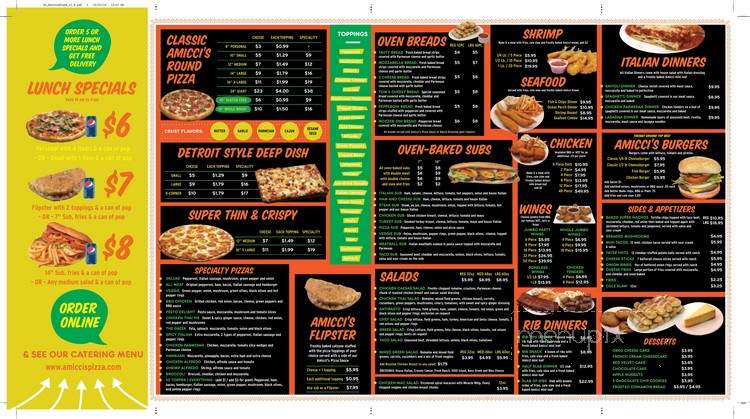 Amicci's Pizza - Hamtramck, MI menu_pic