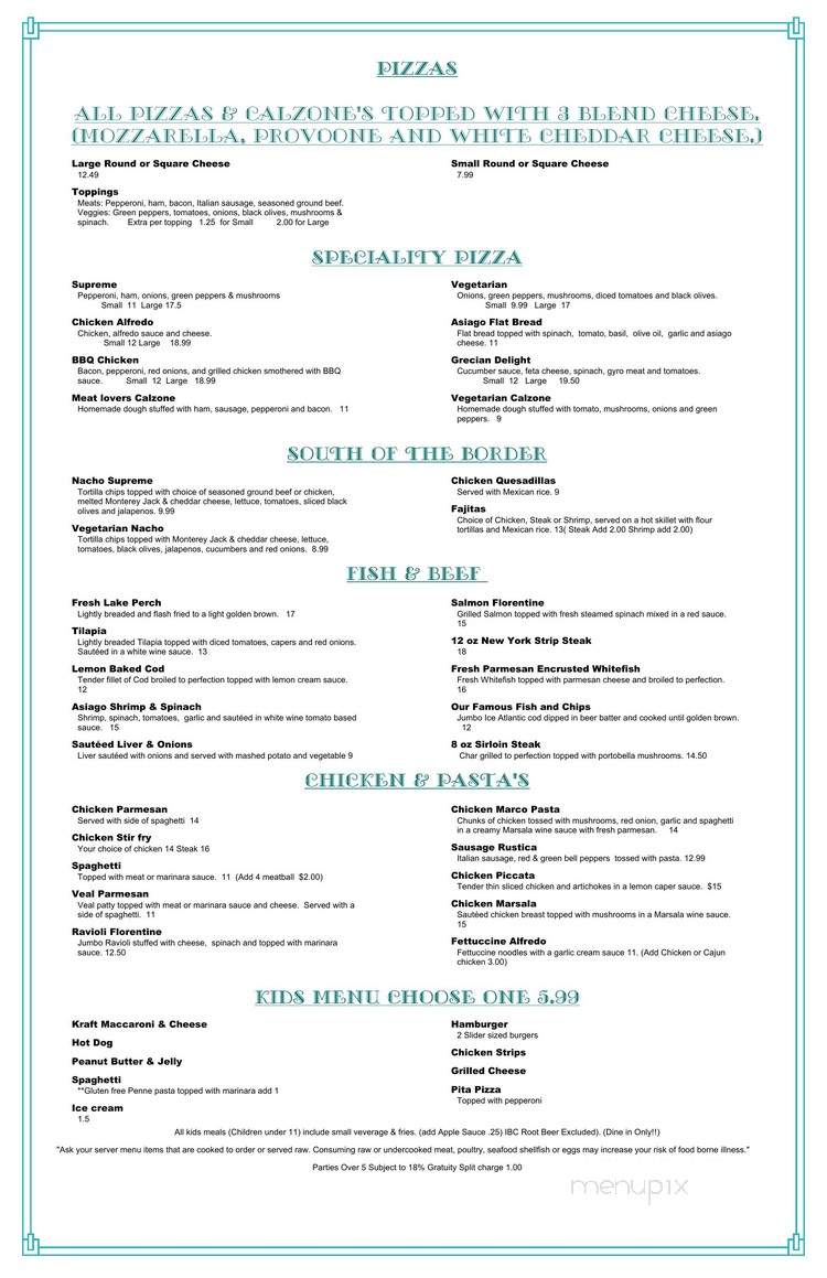 Village Grille - Grosse Pointe, MI menu_pic