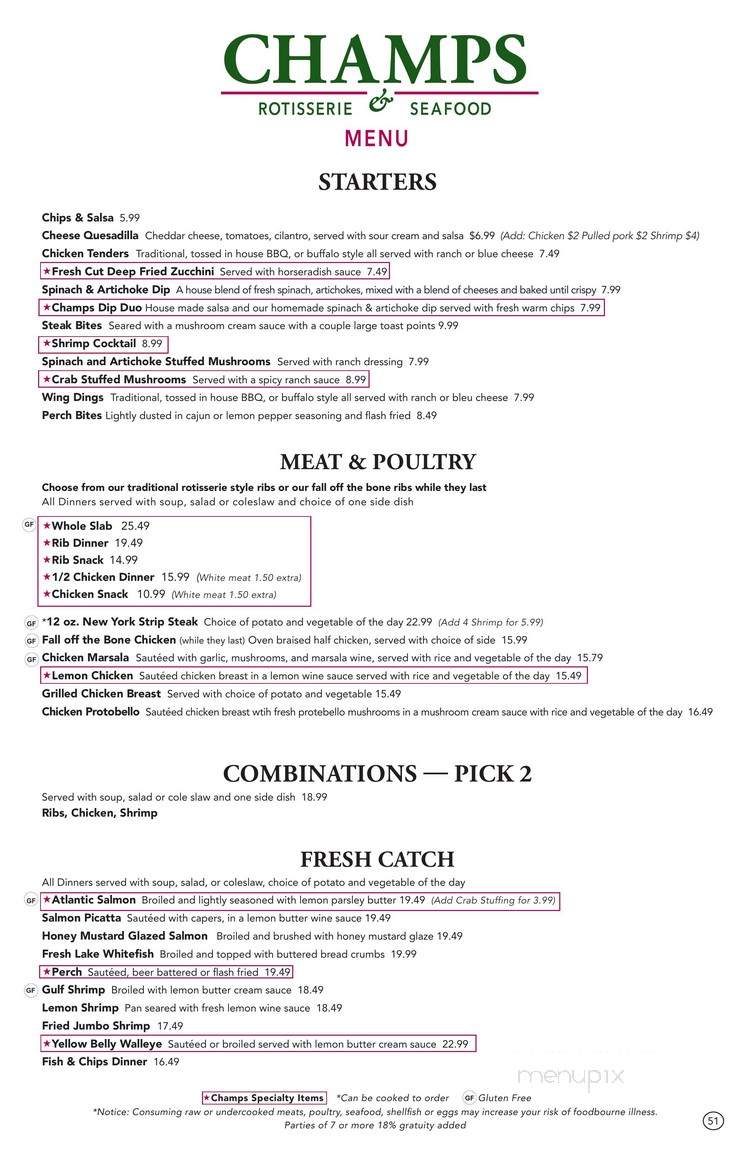 Champs Rotisserri & Spirits - Grosse Pointe Woods, MI menu_pic