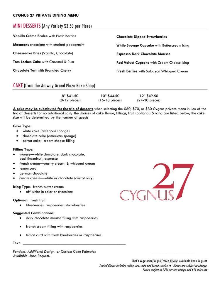 Cygnus - Grand Rapids, MI menu_pic