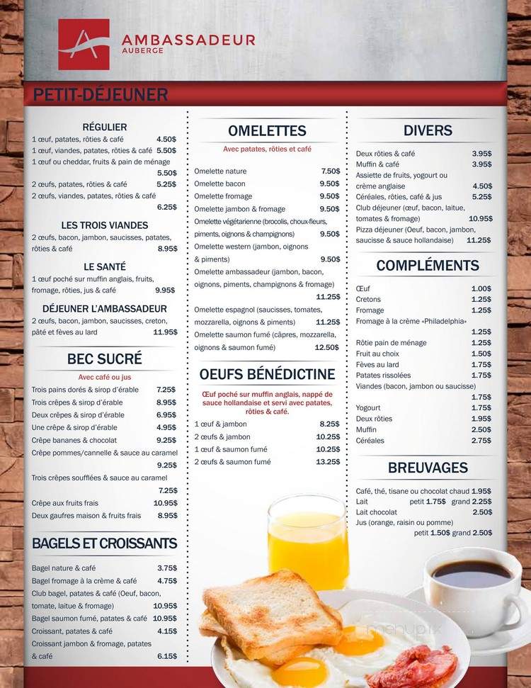 Restaurant l'Ambassadeur - Amqui, QC menu_pic