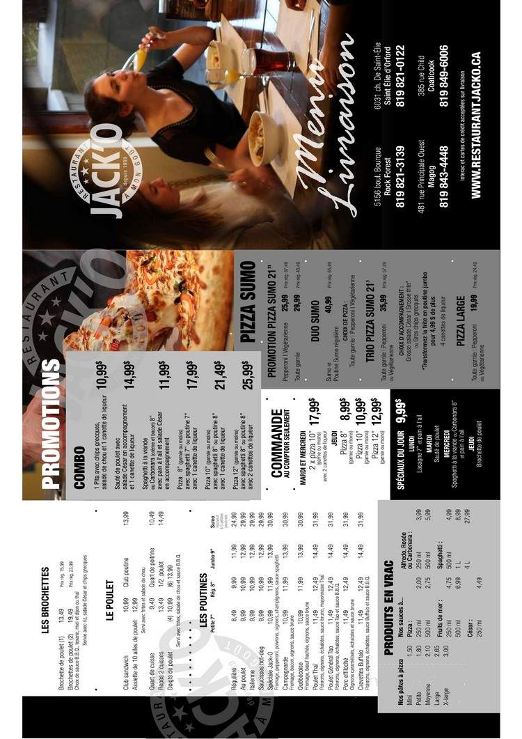 Jacko Coaticook - Coaticook, QC menu_pic