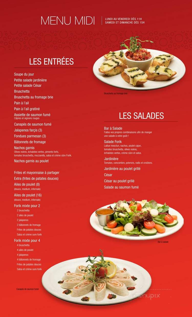 Bistro Forik - Granby, QC menu_pic