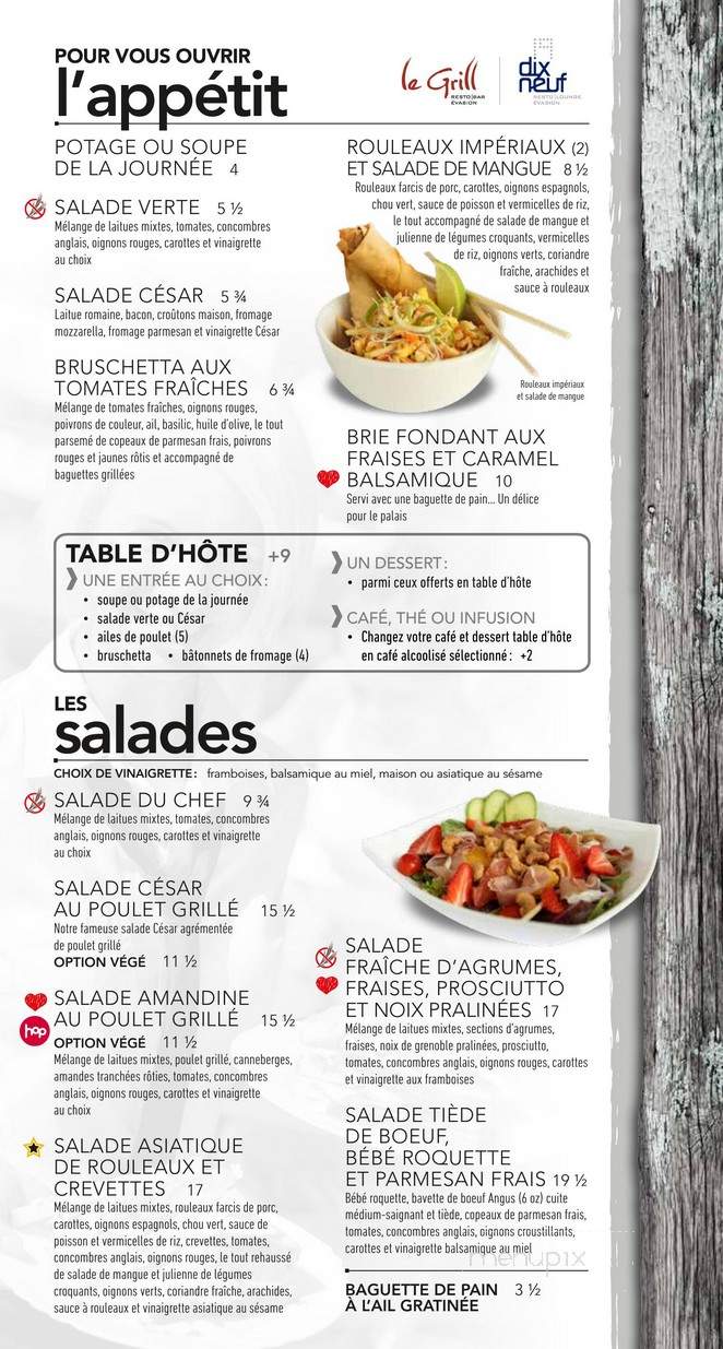 Resto Pub L' evasion - Victoriaville, QC menu_pic
