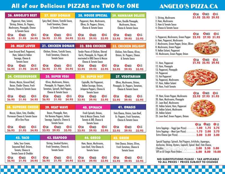 Angelo's Pizza & Pasta & Donair - Sechelt, BC menu_pic