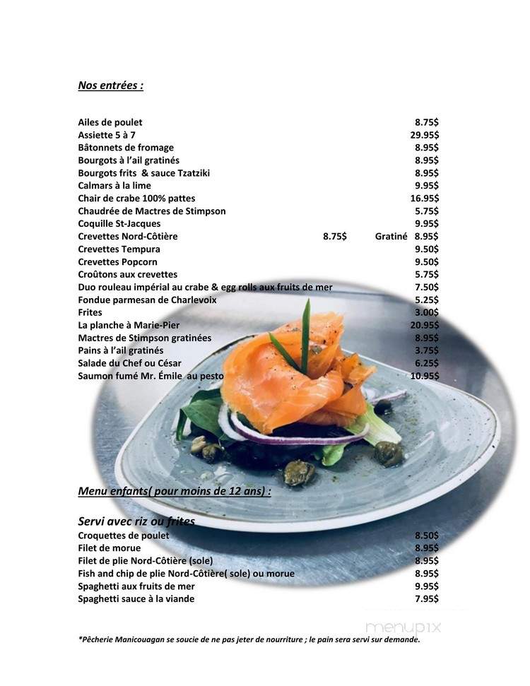 Pecherie Manicouagan - Les Escoumins, QC menu_pic