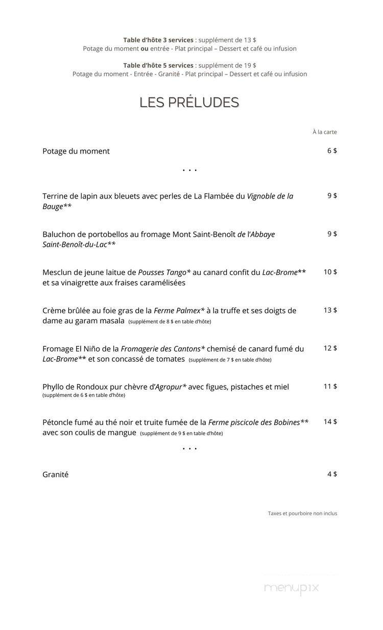 La Rotonde - Granby, QC menu_pic