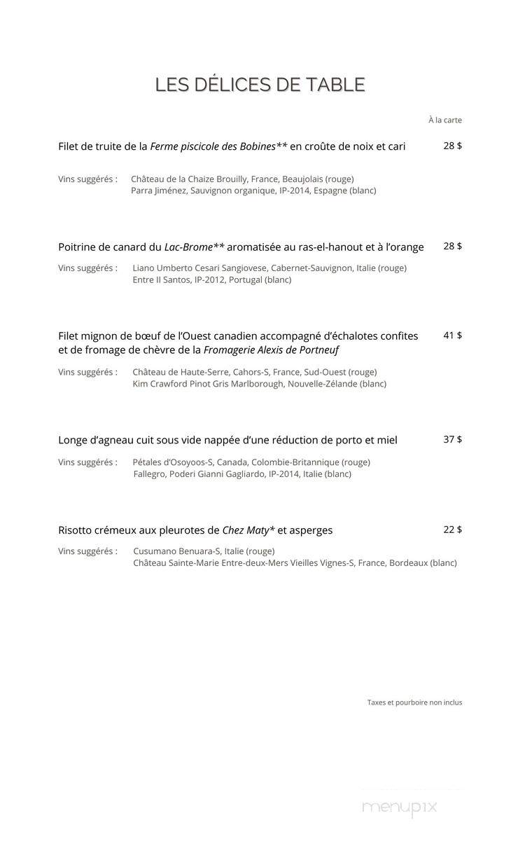 La Rotonde - Granby, QC menu_pic