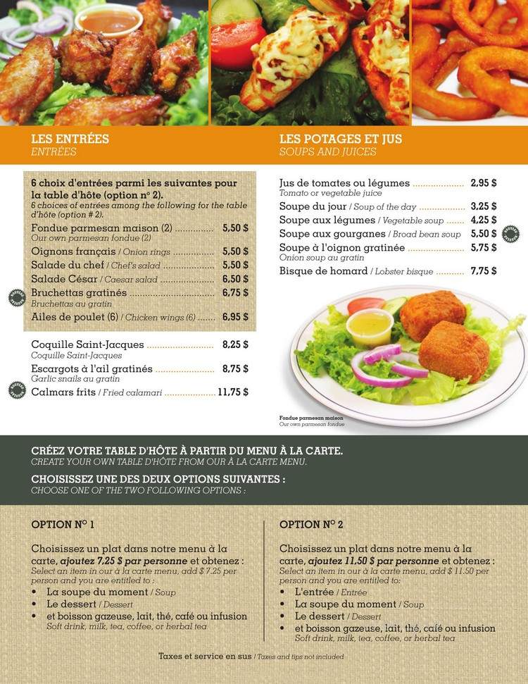 Restaurant Le Gourmet De Charlevoix - Baie-Saint-Paul, QC menu_pic