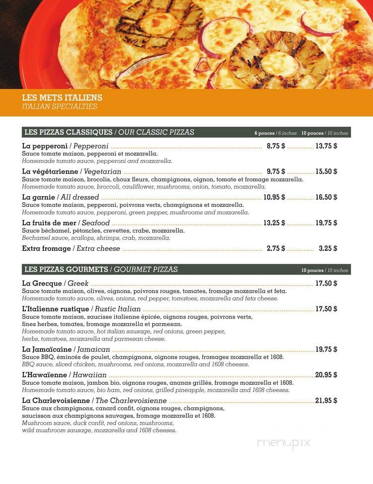 Restaurant Le Gourmet De Charlevoix - Baie-Saint-Paul, QC menu_pic