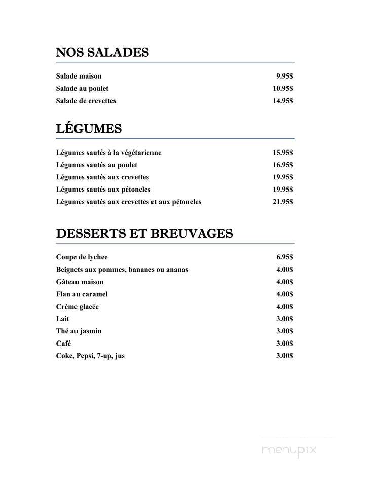 Restaurant Jardin du Vietnam - Quebec, QC menu_pic