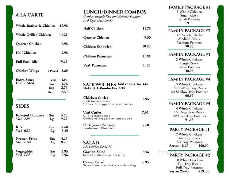 European BBQ chicken - Bolton, ON menu_pic