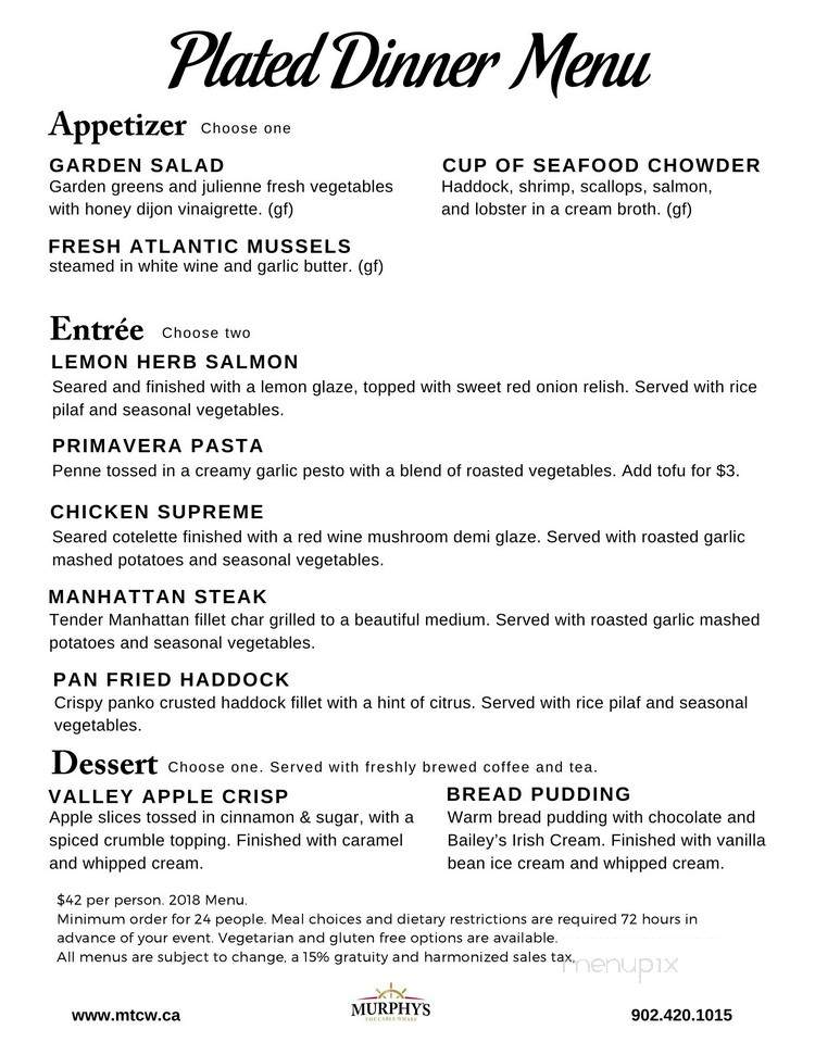 Murphy's Restaurant - Halifax, NS menu_pic