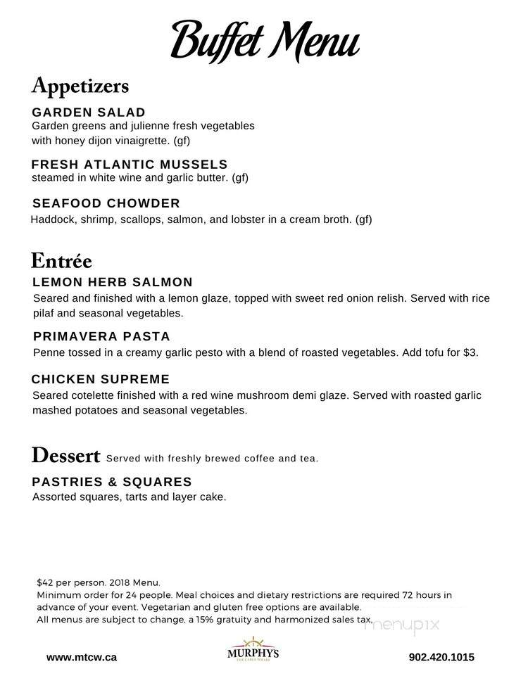 Murphy's Restaurant - Halifax, NS menu_pic