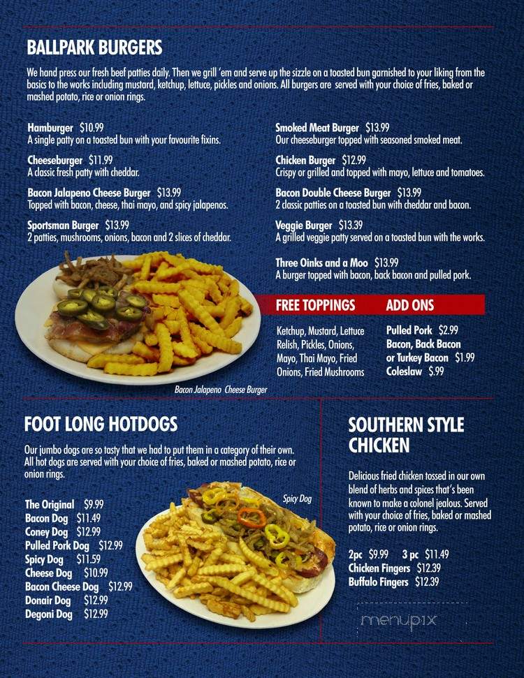 Sports Rock Dieppe - Dieppe, NB menu_pic