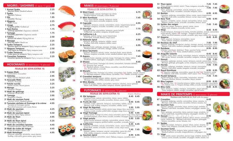 Menu Of Miki Sushi In Montreal Qc H1l 1e5 Menu Of Miki Sushi In Montreal Qc H1l 1e5