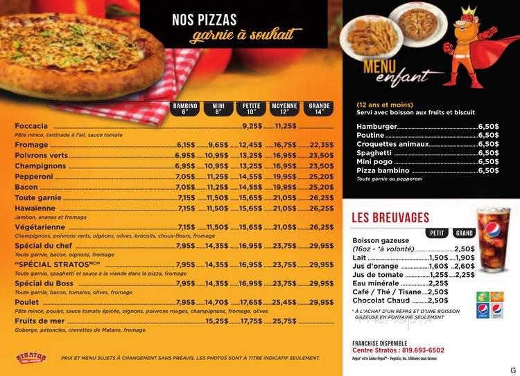 Pizzeria Stratos - Limoilou, QC menu_pic