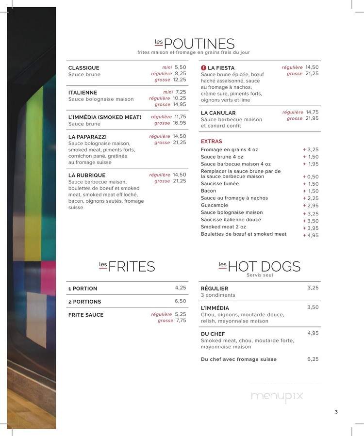 Restaurant L'Immedia - Quebec, QC menu_pic