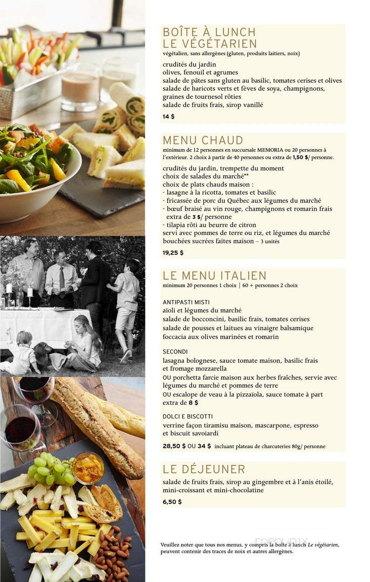 Salon b Traiteur - Montreal, QC menu_pic