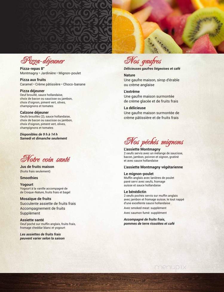 Restaurant a la Rive - Montmagny, QC menu_pic