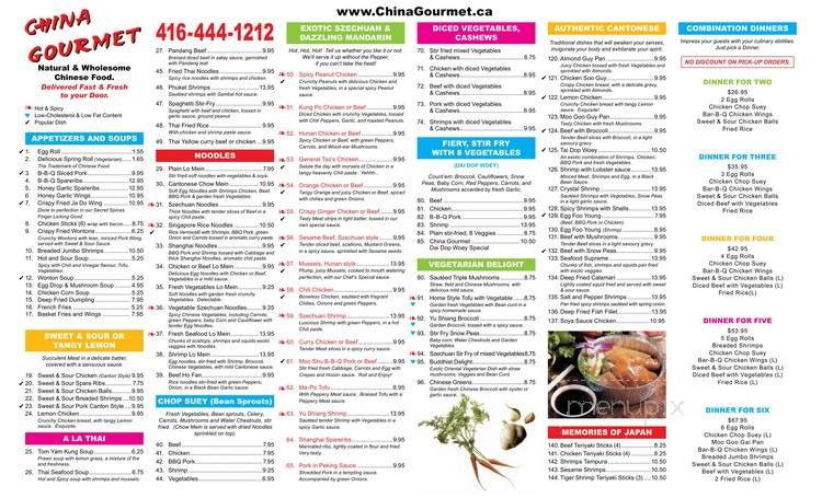 China Gourmet Takeout - Toronto, ON menu_pic