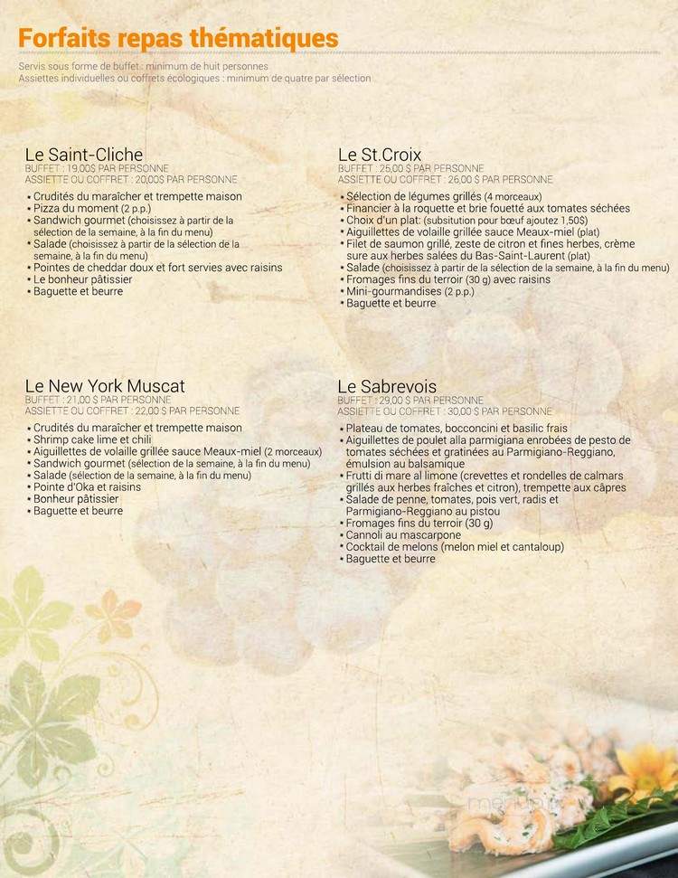 Chateau Laval - Laval, QC menu_pic