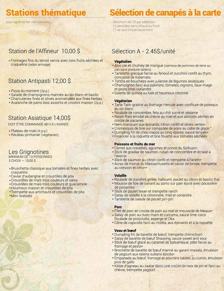 Chateau Laval - Laval, QC menu_pic