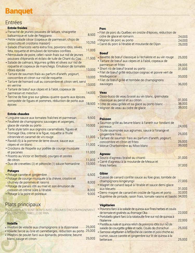 Chateau Laval - Laval, QC menu_pic