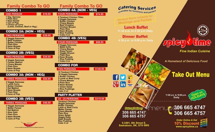 Spicy Time Fine Indian Cuisine - Saskatoon, SK