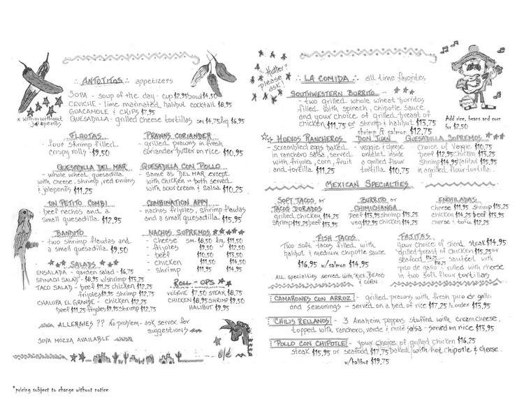 Gina's Mexican Cafe - Nanaimo, BC menu_pic
