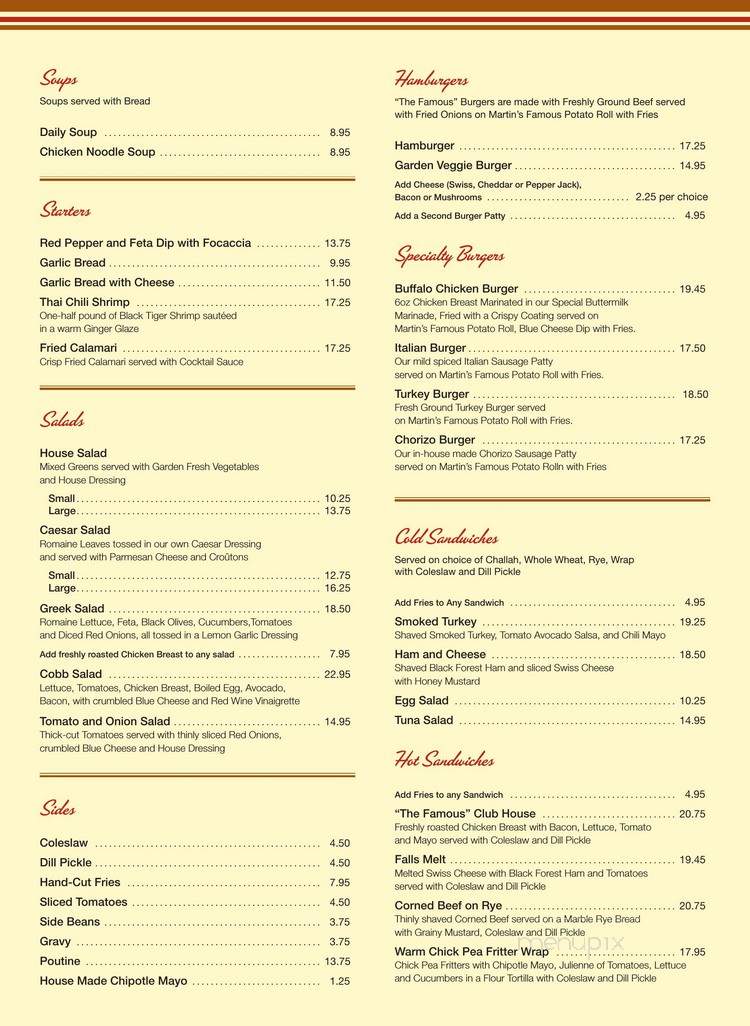 The Famous - Niagara Falls, ON menu_pic