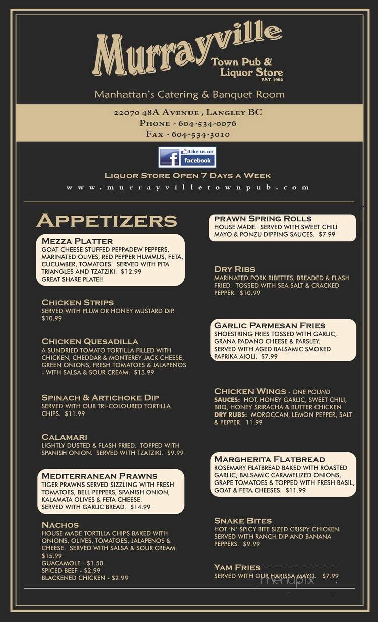 Murrayville Towne Pizza - Langley Twp, BC menu_pic