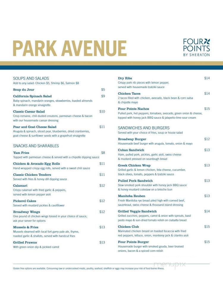 Park Avenue Family Restaurant (Astoria Hotel) - Winnipeg, MB menu_pic