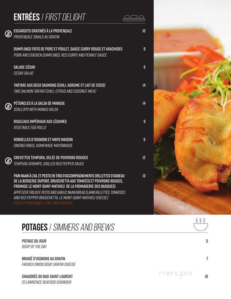 Restaurant La Verriere - Riviere-Du-Loup, QC menu_pic