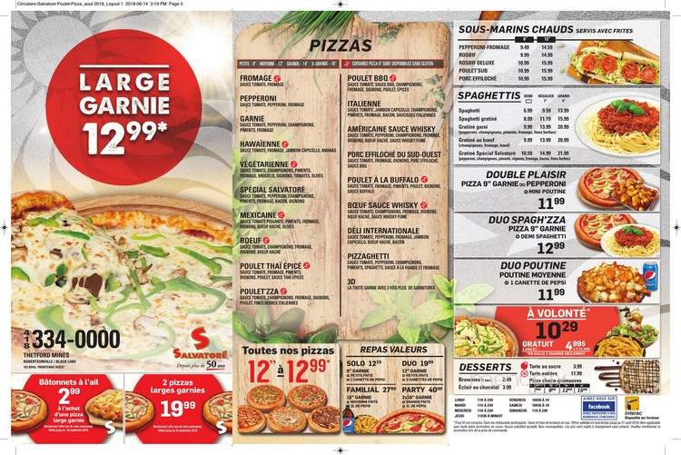 Pizza Salvatore - Thetford Mines, QC menu_pic