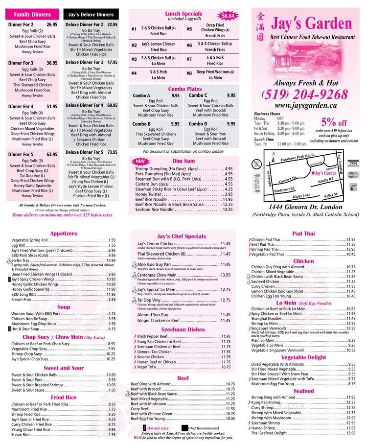 Jay's Garden - London, ON menu_pic