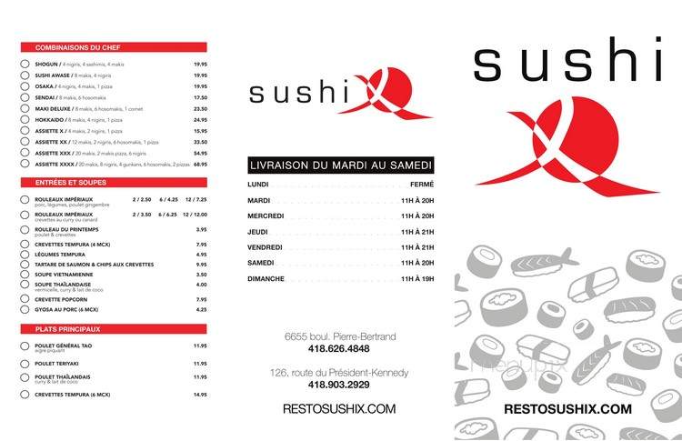 Sushi X - Quebec, QC menu_pic