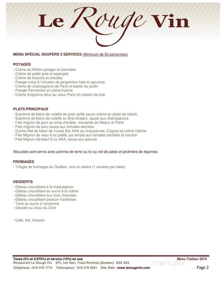 Rubis Rouge - Trois-Rivieres, QC menu_pic