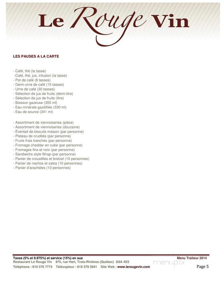 Rubis Rouge - Trois-Rivieres, QC menu_pic