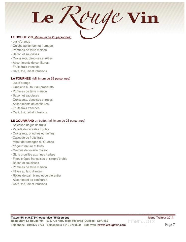 Rubis Rouge - Trois-Rivieres, QC menu_pic