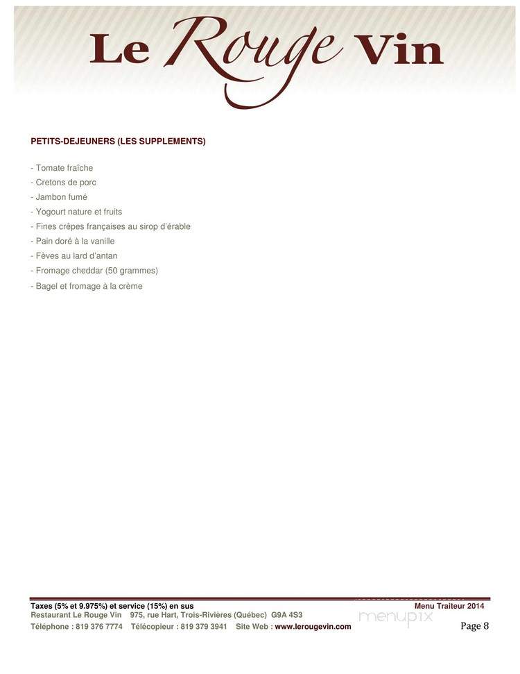 Rubis Rouge - Trois-Rivieres, QC menu_pic