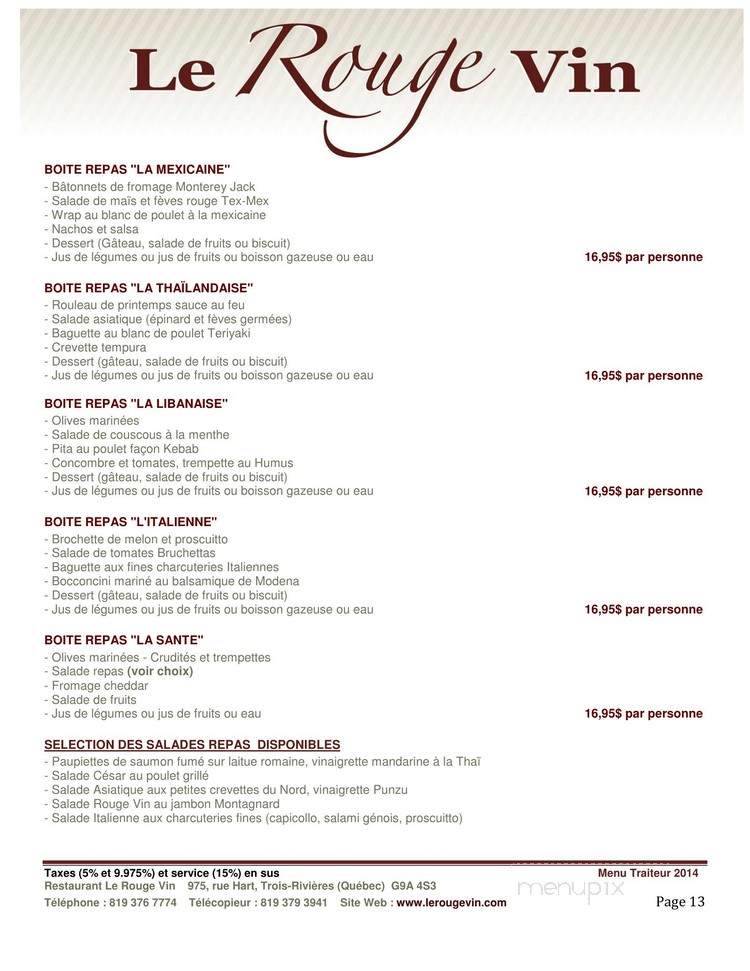 Rubis Rouge - Trois-Rivieres, QC menu_pic