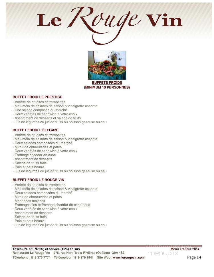 Rubis Rouge - Trois-Rivieres, QC menu_pic