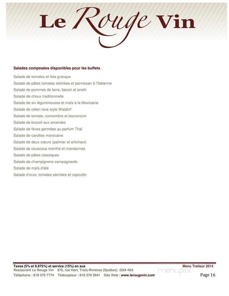 Rubis Rouge - Trois-Rivieres, QC menu_pic