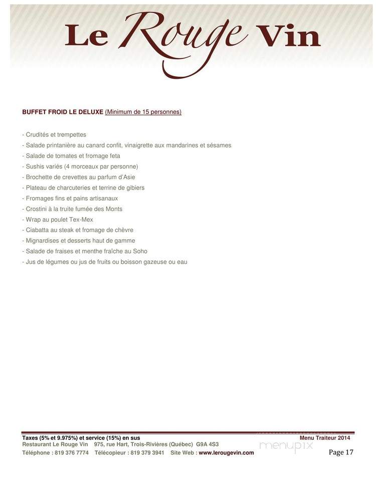 Rubis Rouge - Trois-Rivieres, QC menu_pic