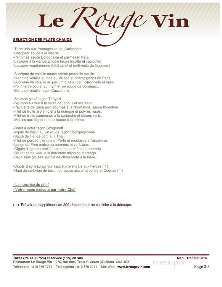 Rubis Rouge - Trois-Rivieres, QC menu_pic